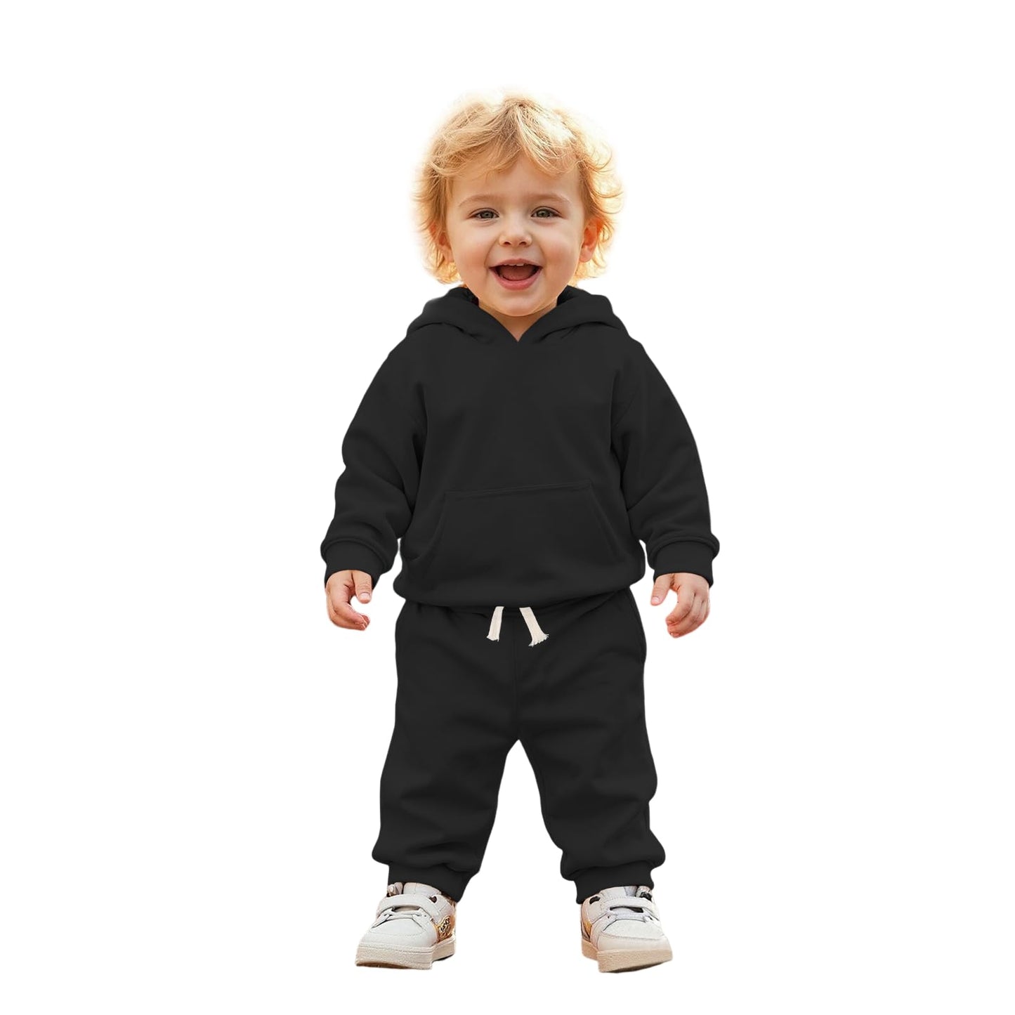 BOUTIKOME Baby Clothing Boys Girls Outfits Newborn Baby Clothing Hoodie and Trousers Two Piece Set with Hood Warm Soft Long Sleeve Shirt Plain Children's Hoodie 