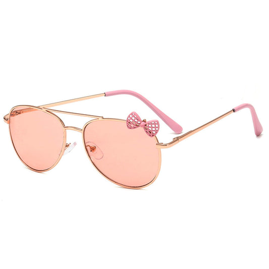 Hifot Sonnenbrille Kinder für Mädchen, Kinder Pilotenbrille mit Edelstahl Metall Gestel Kleinkind Sonnenbrille Kinder Sonnenbrillen 3-12jahre