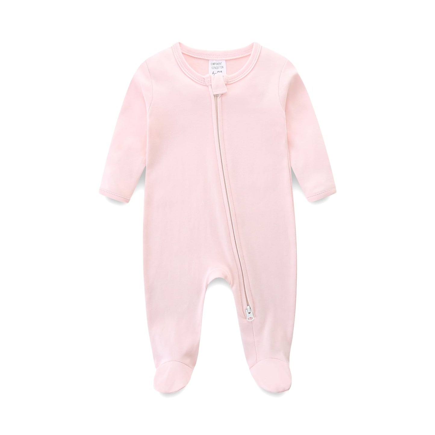 Baby Schlafanzug, Baby Strampler, Neugeborene Strampler Doppelreißverschluss, Baumwolle Langarm Schlafanzug Neugeborene, Schlafstrampler Pyjam Kleidung für Junge Mädchen 0-3 Monate