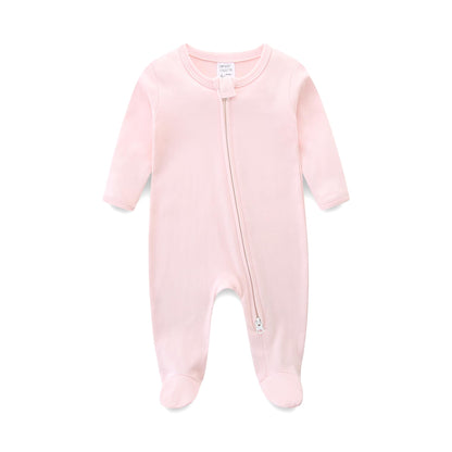 Baby Schlafanzug, Baby Strampler, Neugeborene Strampler Doppelreißverschluss, Baumwolle Langarm Schlafanzug Neugeborene, Schlafstrampler Pyjam Kleidung für Junge Mädchen 0-3 Monate