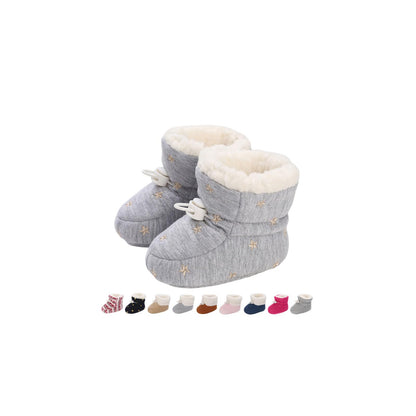 Baby Winter Shoes Warm Baby Shoes Winter Non-Slip Adjustable Newborn Snow Shoes First Walking Shoes Lined Thermal Fleece Crawling Shoes Slippers Winter Boots 0-18 Months