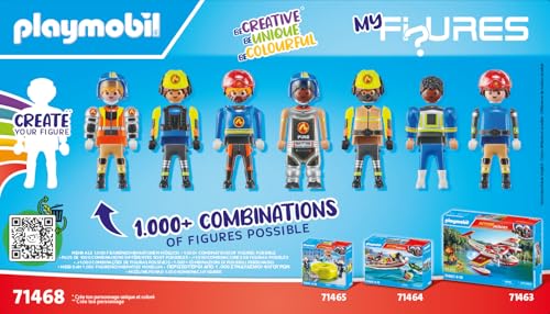 PLAYMOBIL Action Heroes 71464 Fire Boat with Aqua Scooter, Exciting Water Rescue, Includes Diving Goggles, Flippers and Life Jacket, Realistic Toy for Children from 4 Years