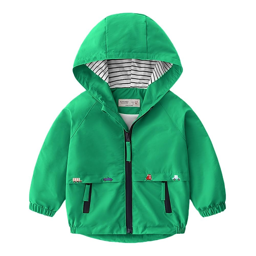 Volunboy Baby Hooded Jackets, Boys Long Sleeve Windproof Coat Cartoon Print Jackets