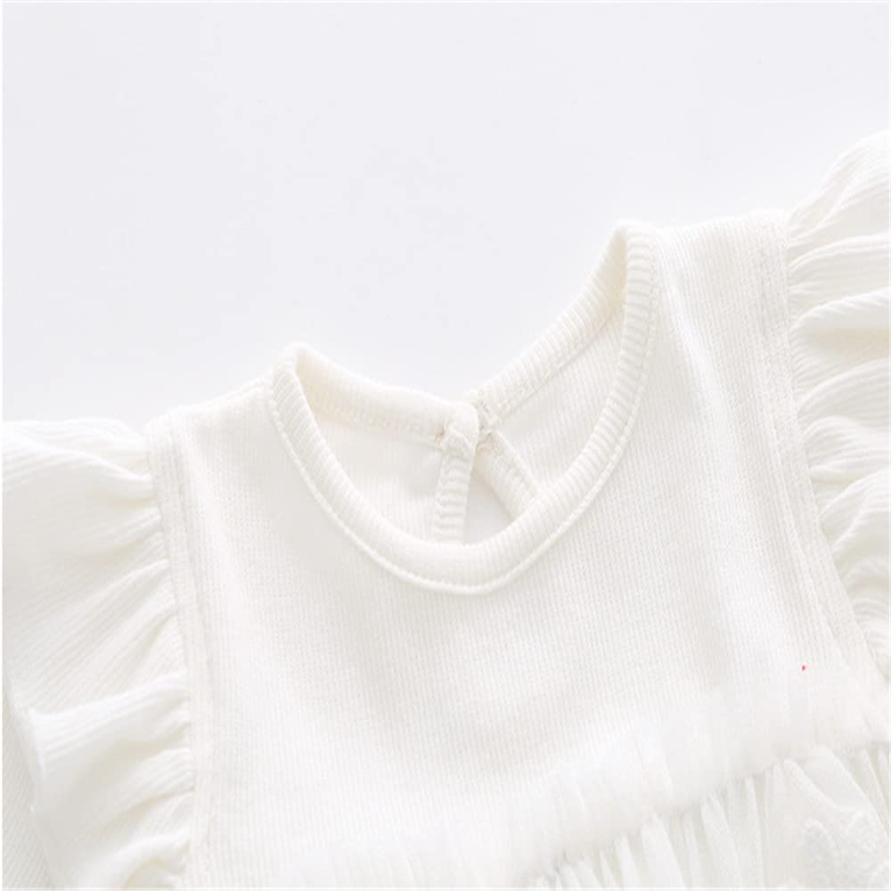 Kleinkind Baby Mädchen Kleidung Set Langarm Rüschen Gänseblümchen Gedruckt Tüll Tutu Rock Ein Stück Strampler Kleid Herbst Outfit