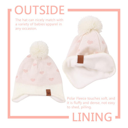 XIAOHAWANG Baby Strickmütze Winter Babymütze Junge Warme Kindermütze Junge Beanie Mütze Dicke Wintermütze für Herbst,Winter
