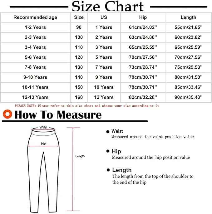 Children's Thermal Trousers, Warm Thermal Leggings, Elastic Waist, Lined Jogging Bottoms with Fleece, Winter Trousers for Girls 2-13 Years Old