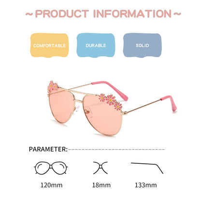 Hifot Sonnenbrille Kinder für Mädchen, Kinder Pilotenbrille mit Edelstahl Metall Gestel Kleinkind Sonnenbrille Kinder Sonnenbrillen 3-12jahre