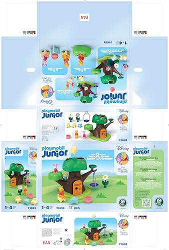 PLAYMOBIL Junior Disney Winnie the Pooh & Tiggers Bee Garden Sustainable Toy Made of Bio-Based Plastics for Children from 1 Year 71694