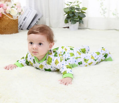 KIDDLETOWN Baby Pyjamas Newborn Baby Girls 0-3 Months Organic Cotton Long Sleeve Popper Frog Cartoon