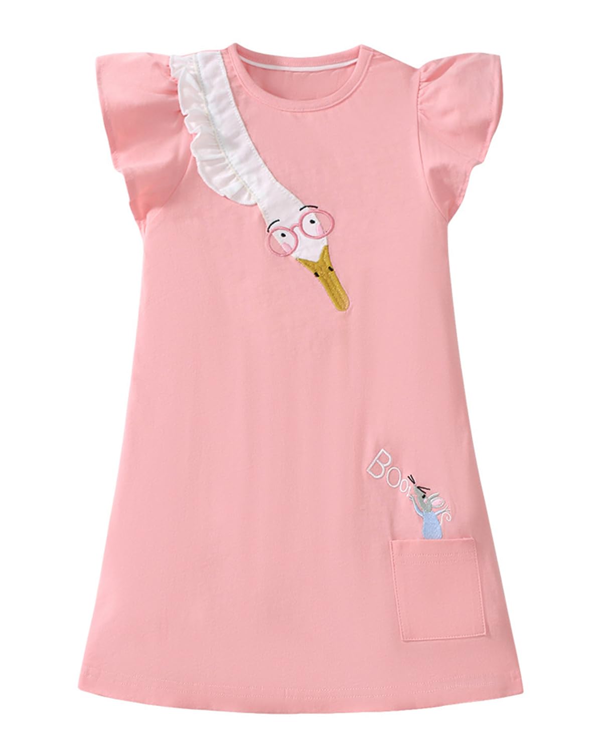 Kleinkind Mädchen Kurze Ärmel Ostern Kleid Baumwolle lässig Jersey Shirt Playwear Applique Kleid