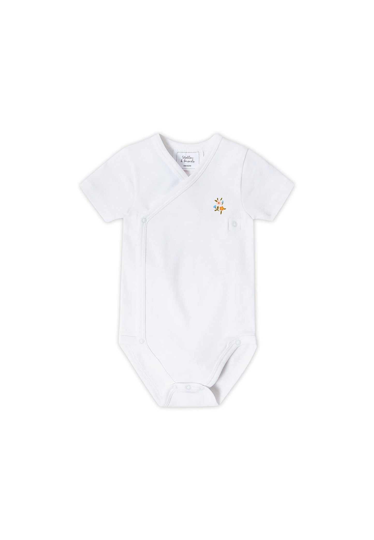 Stellou & friends Baby Body, 100% Bio-Baumwoll Wickelbody 3er MultiSet, kuschelweiche und hochwertige Kinder Kleidung für Jungs und Mädchen, Langarm & Kurzarm-body, OEKO-TEX 100 Zertifiziert