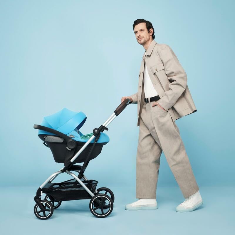 CYBEX Gold Babyschale Aton S2 i-Size, Ab Geburt bis ca. 24 Monate, Max. 13 kg, Inkl. Neugeboreneneinlage, SensorSafe kompatibel, Ocean Blue - Meloni2