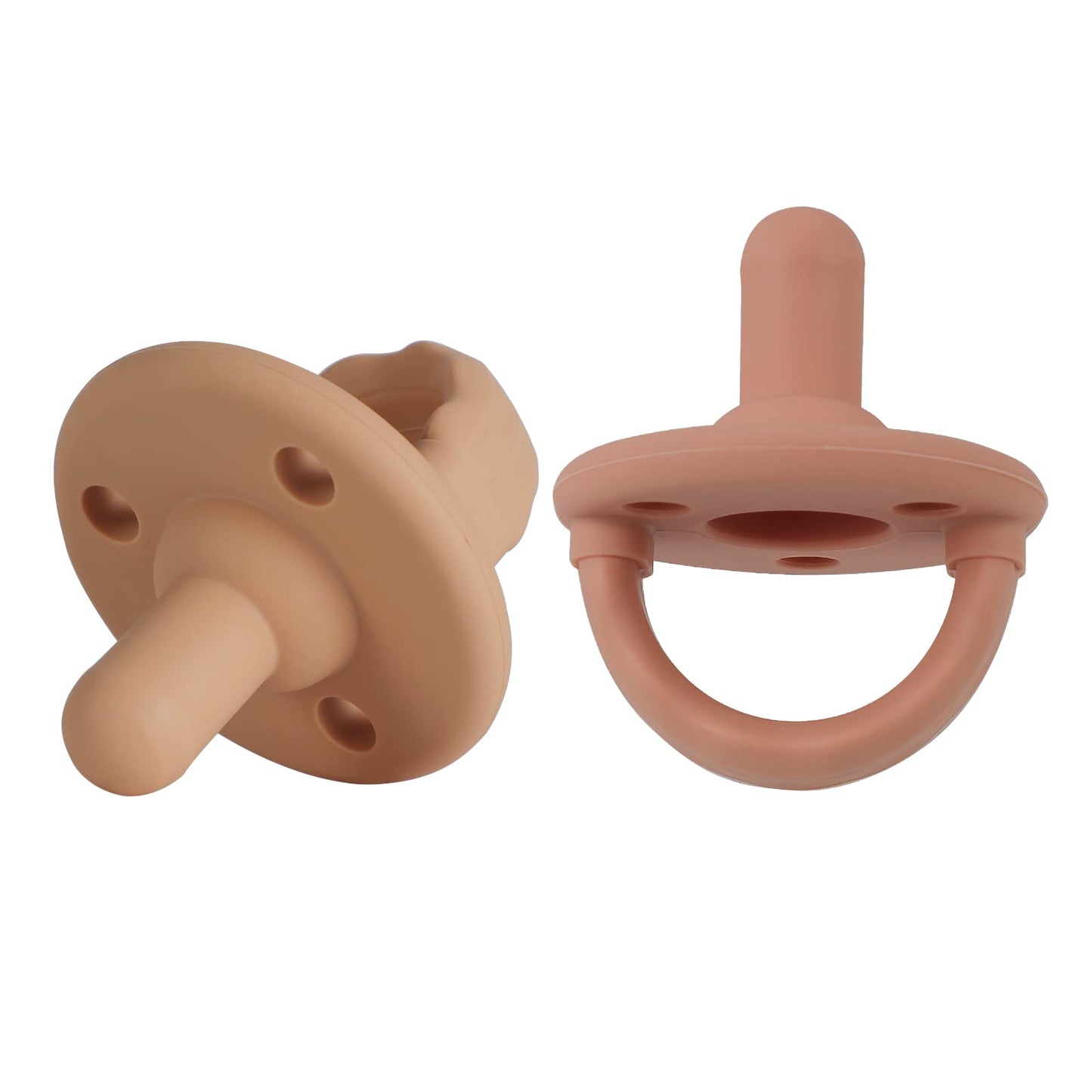 Schnuller 4er-Pack, Baby Soft Silicone Schnuller Für Babys von 0+ Monaten (Muted x2 + Apricot x2)