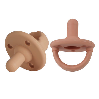 Schnuller 4er-Pack, Baby Soft Silicone Schnuller Für Babys von 0+ Monaten (Muted x2 + Apricot x2)