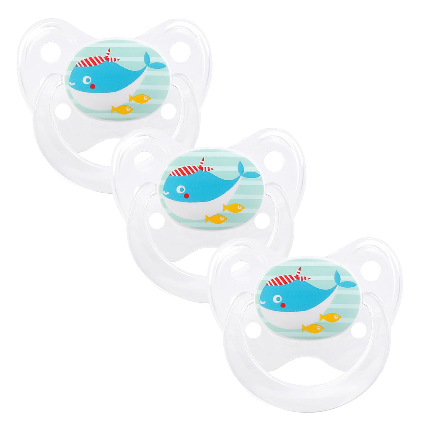 dentistar Silikon Schnuller 3er-Set - Größe 2, 6-14 Monate - Zahn- & kieferfreundlicher Nuckel mit Dental-Stufe – BPA-frei – Made in Germany - Regenbogen, Lila