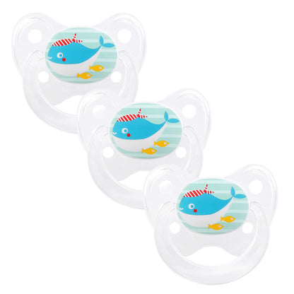 dentistar Silikon Schnuller 3er-Set - Größe 2, 6-14 Monate - Zahn- & kieferfreundlicher Nuckel mit Dental-Stufe – BPA-frei – Made in Germany - Regenbogen, Lila