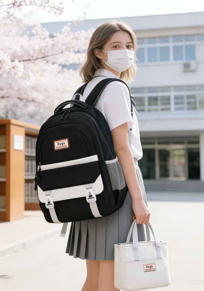Schulrucksack Mädchen Schulranzen mit Ergonomischem Design Schultasche Campus Backpack Nylon Wasserdicht Daypacks Damen Freizeitrucksack Teenager Rucksäcke Modisch Schule Bag
