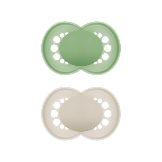 MAM Original Schnuller im 2er-Set, zahnfreundlicher Baby Schnuller aus nachhaltigen & bio-erneuerbaren Materialien, Sauger aus MAM SkinSoft Silikon, mit Schnullerbox, 0-6 Monate, Hase/Reh - Meloni2