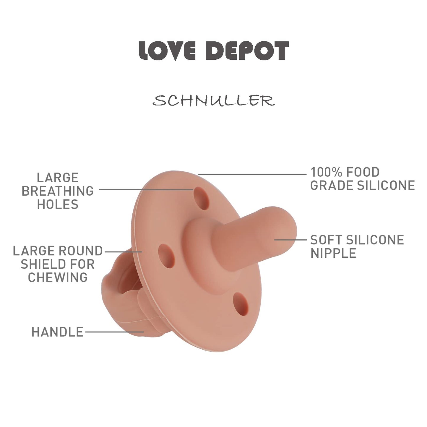 Schnuller 4er-Pack, Baby Soft Silicone Schnuller Für Babys von 0+ Monaten (Muted x2 + Apricot x2)