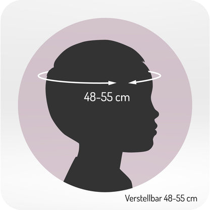 MoMi Mimi children's helmet, adjustable, head circumference 47–58 cm (1-4 years), shock- and impact-resistant bicycle helmet for children, 11 ventilation openings, foam padding, adjustable chin strap 