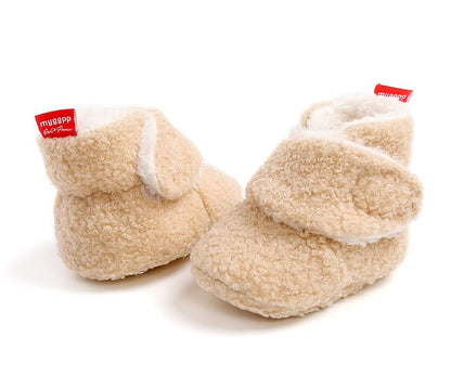 Sehfupoye Toddler Baby Boys Girls Cotton Booties Shoes Striped Soft Sole Newborn First Hiking Shoes Warm Fleece Boots 0-18M