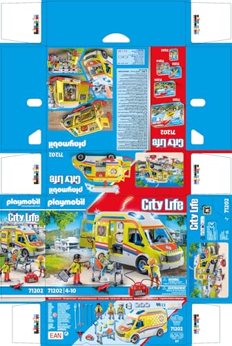 Playmobil City Life 71202 Ambulance with Light and Sound, Toy for Children from 4 Years