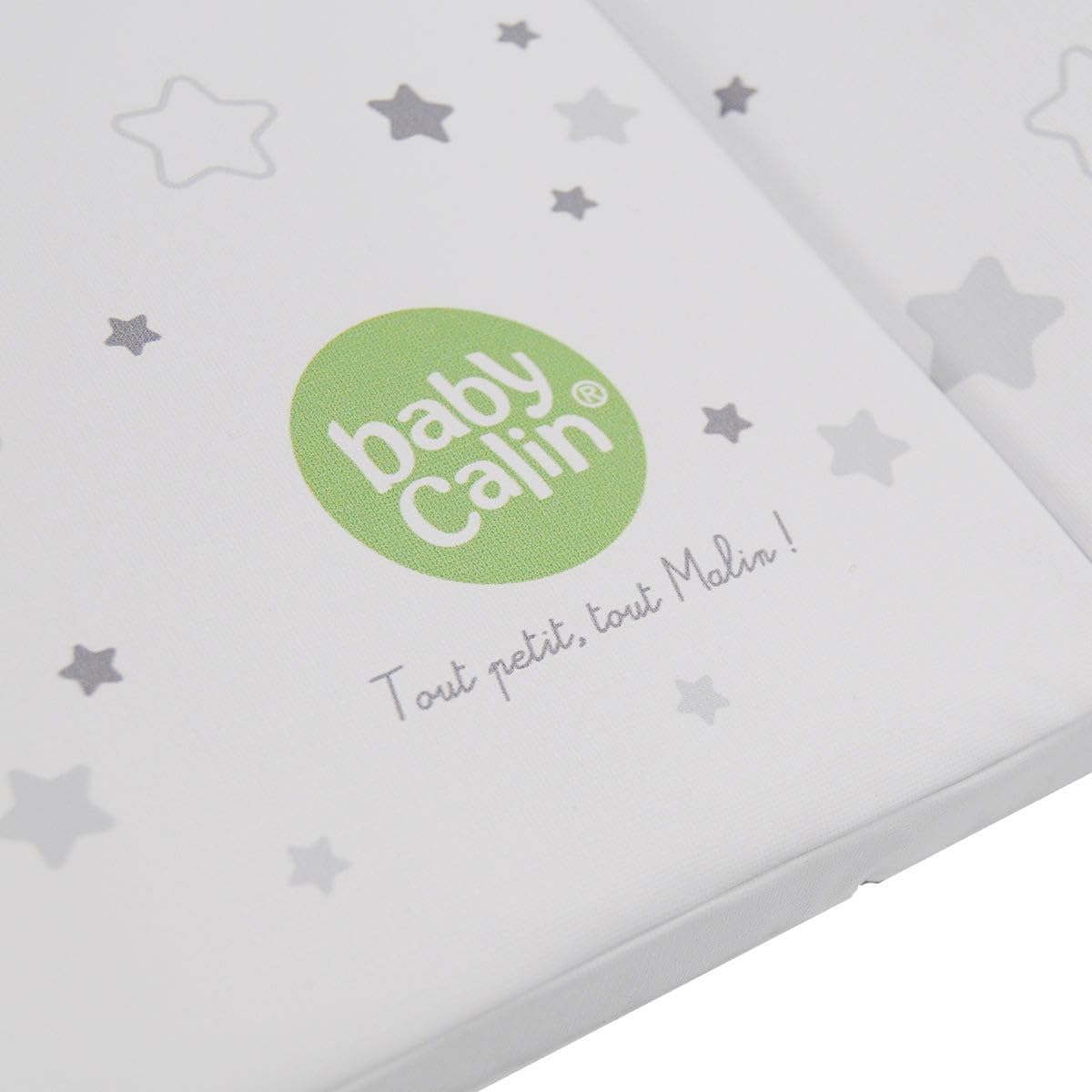 babyCalin Luxury Star Wickelauflage Dunkelgrau 50 x 70 cm - Mit aufgedruckter Maßtabelle