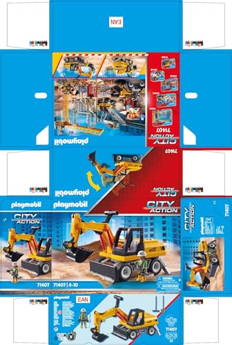 PLAYMOBIL Road Construction Site Toy Child Construction Site Play Set Toy for Children from 4 Years 71751