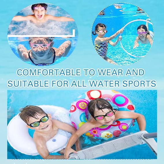 faliring Schwimmbrille Kinder, 2 Stück taucherbrille kinder Junior 3-15 Jahre, Gläsern Wassersport Schwimmbrillen Swimming Goggles Geschenke für Mädchen Jungen