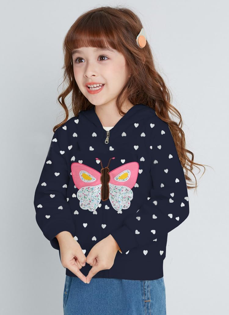 EULLA Children's Girls' Zip Up Hoodie Sweat Jacket Hooded Jacket Hooded Jacket Hoodie Long Sleeve Cotton Unicorn Pullover Hoodie Sweatshirt with Zip 92 98 104 110 116 122