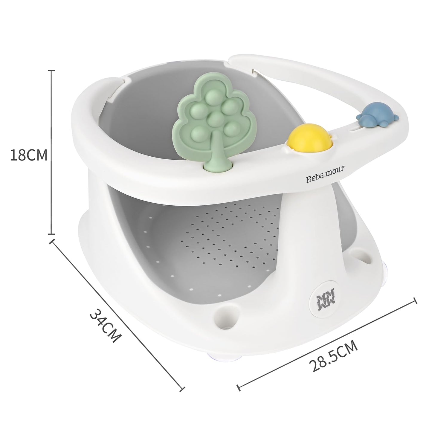 Bebamour Baby Bath Seat 6 Months + Child Bathtub Non-Slip Bath Chair, Water Jug