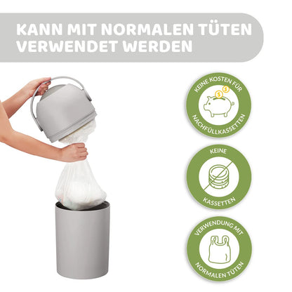 Chicco Windeleimer Odour Off, geruchsdichtes System, platzsparender Baby Windeleimer mit Deckel, einfach zu benutzen und zu reinigen, Ohne Nachfüllkassetten, funktioniert mit herkömmlichen Tüten