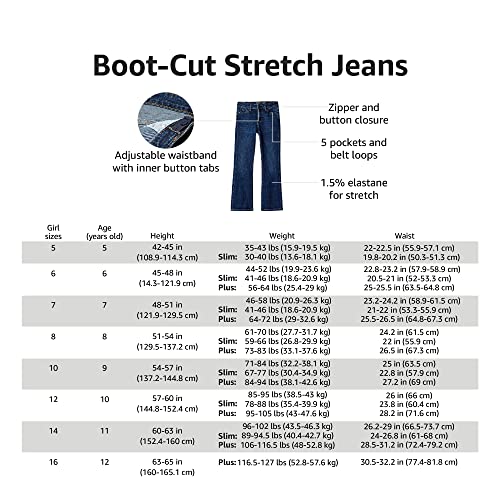Essentials Mädchen Schmal geschnittene Bootcut-Jeans aus Stretch