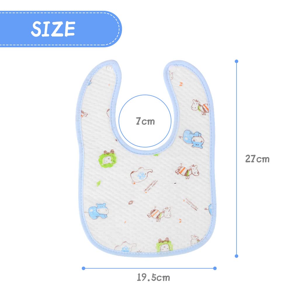 Vicloon Baby Bibs, 10 Pack Soft Absorbent and Waterproof Bibs Dribble Bibs Burp Cloths Baby with Snap Fastener for Baby Boys and Girls Toddlers 