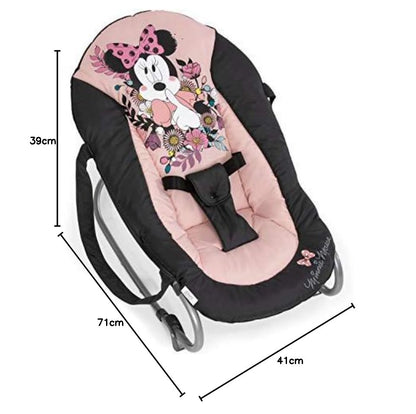 hauck Babywippe Rocky für Babys ab Geburt bis 9 kg, Einhändig Verstellbare Rückenlehne, Schaukelfunktion und Wippfunktion, Leicht Tragbar mit Tragegriff, 3-Punkt-Gurt (Disney Mickey Stars)