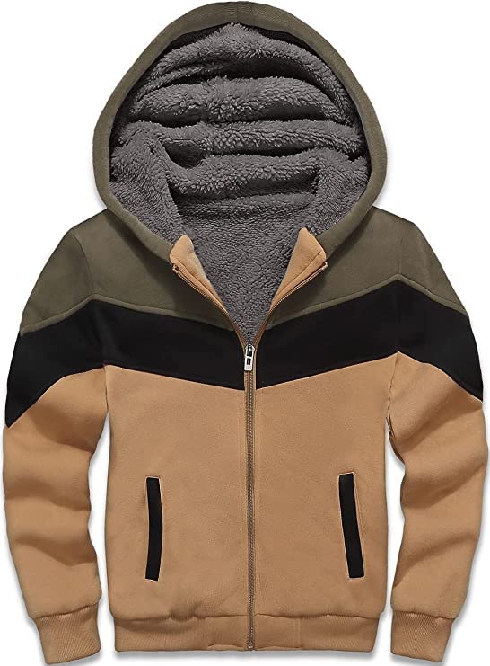 JACKETOWN Boys' Sweat Jacket Lined Children's Hoodie Sweatshirt Hoodie Fleece Jacket with Hood Long Sleeve Warm Winter Jacket Classic Pullover with Zip