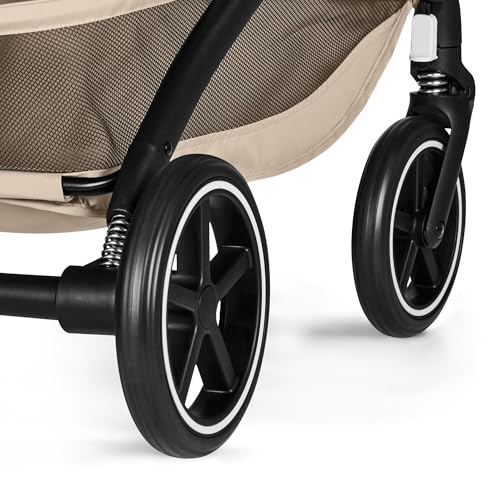Cybex Gold Kinderwagen Beezy mit One-Pull Harness, Ab Geburt bis ca. 4 Jahre (max. 22 kg), Kompakt und ergonomisch, Magic Black (Schwarz mit schwarzem Rahmen)
