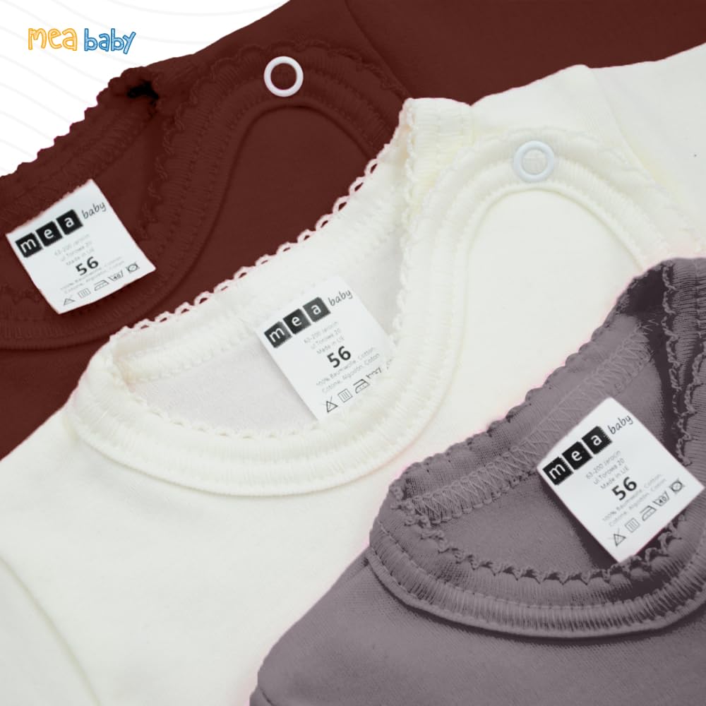 MEA BABY Unisex Baby Wrap Shirt Wrap Jacket Long Sleeve 100% Cotton Pack of 5 Wrap Shirt for Girls Wrap Shirt for Boys