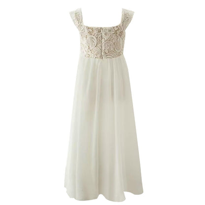 PLWEDDING Chiffon A-Line Flower Girl Dress First Communion Dresses Kids Birthday Wedding Party Dresses 