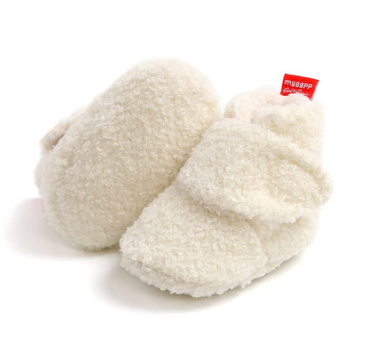 Sehfupoye Toddler Baby Boys Girls Cotton Booties Shoes Striped Soft Sole Newborn First Hiking Shoes Warm Fleece Boots 0-18M