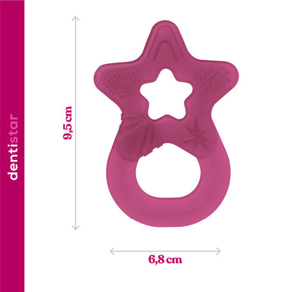 Dentistar Beißring 2er-Set – Teether für Babys & Kleinkinder ab 3 Monate – Baby Beißring mit Griff aus weichem Material zur Zahnungshilfe & Massage – Made in Germany – Pink & Lila