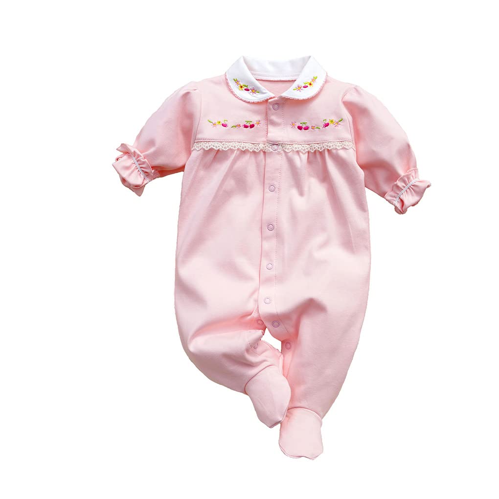 KIDDLETOWN Baby Pyjamas Newborn Baby Girls 0-3 Months Organic Cotton Long Sleeve Popper Frog Cartoon