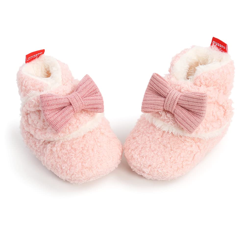 Sehfupoye Toddler Baby Boys Girls Cotton Booties Shoes Striped Soft Sole Newborn First Hiking Shoes Warm Fleece Boots 0-18M