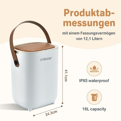 Twinky Geruchsdichter Windeleimer für Babys – Windeleimer ohne Kassette – Platzsparender Windelbehälter mit Deckel – Einfach zu benutzen & reinigen – Für normale Müllbeutel (Gris)