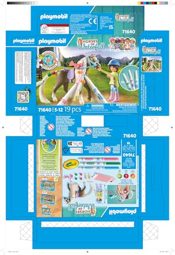 PLAYMOBIL Horses of Waterfall 71640 Kreativset mit Pferd und Stiften, inklusive Einer Figur, einem Pferd und DREI Crayola Stiften, künstlerisches Spielzeug für Kinder ab 5 Jahren