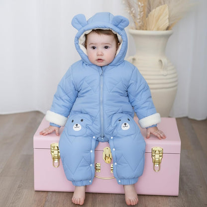 JiAmy Baby Snowsuit, Baby Boys Girls Winter Jumpsuit Romper Newborn Snow Overall 0-12 Months