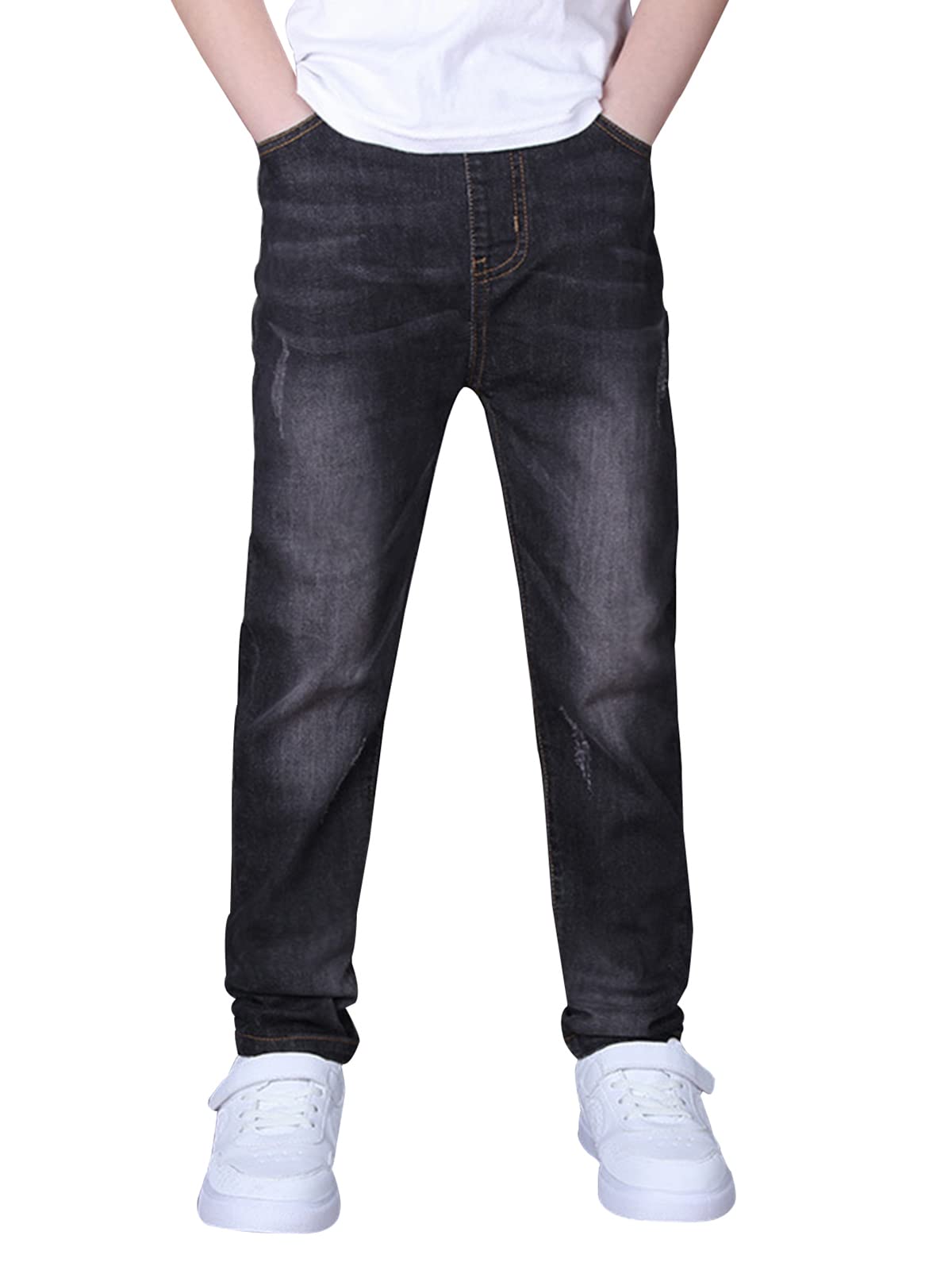YoungSoul Jungen Jeanshosen - Jeans mit Abschürfungen - Kinder Hose mit elastischem Bund Gr. 128-176