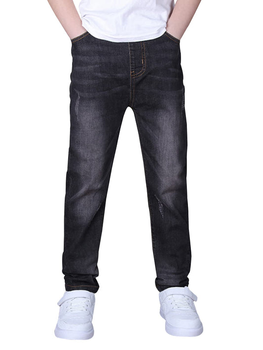 YoungSoul boys' jeans - jeans with abrasions - children's trousers with elastic waistband size 128-176 
