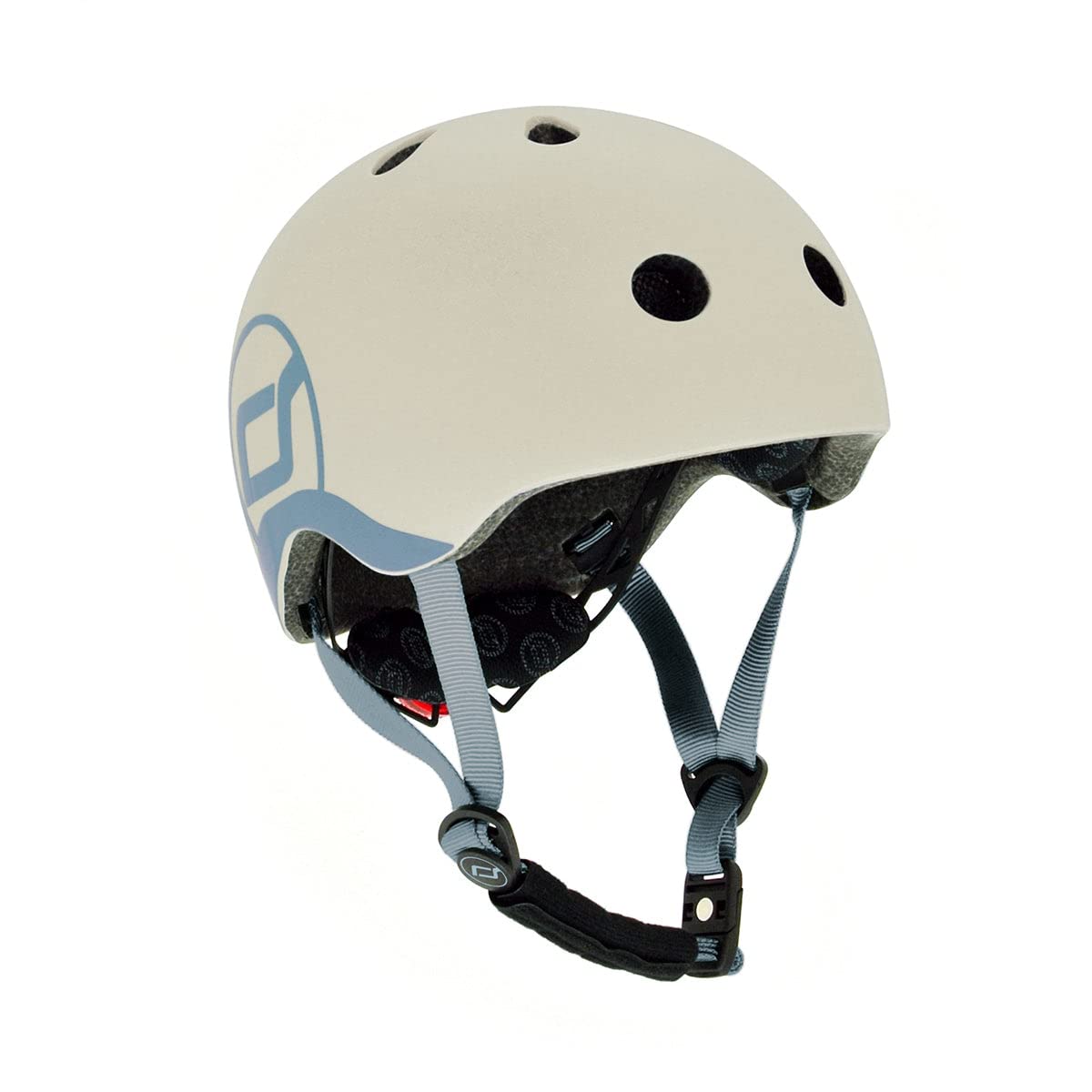 Scoot and Ride Babyhelm mit verstellbaren Trägern, Mattes Finish, Größen XXS, inklusive LED-Sicherheitslicht und weicher Fleece-Polsterung für zusätzlichen Schutz