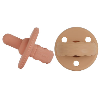 Schnuller 4er-Pack, Baby Soft Silicone Schnuller Für Babys von 0+ Monaten (Muted x2 + Apricot x2)